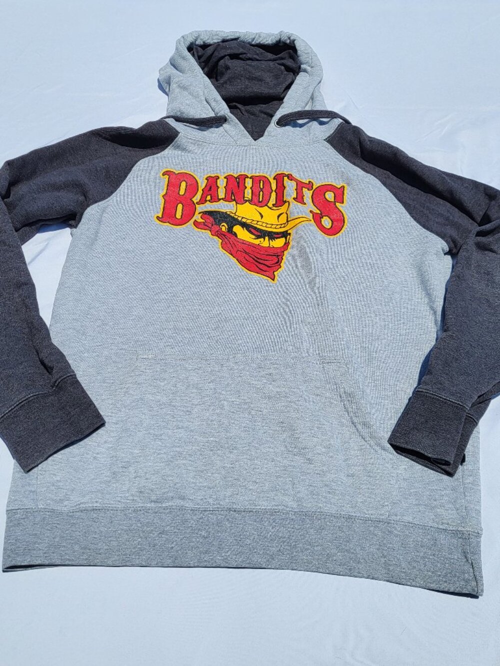 Sioux City Bandits Hoodie Men's Small Gray Drawstring Indoor Football Team Fan